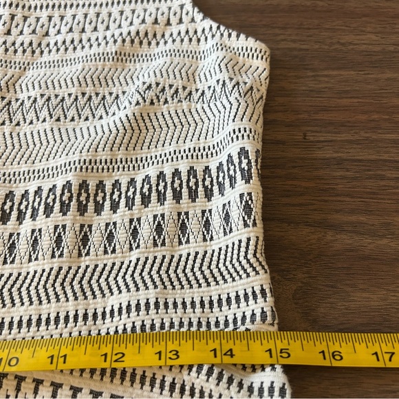 ❤️ Banana Republic Black and Cream Geometric Midi Dress 6 - Picture 7 of 11